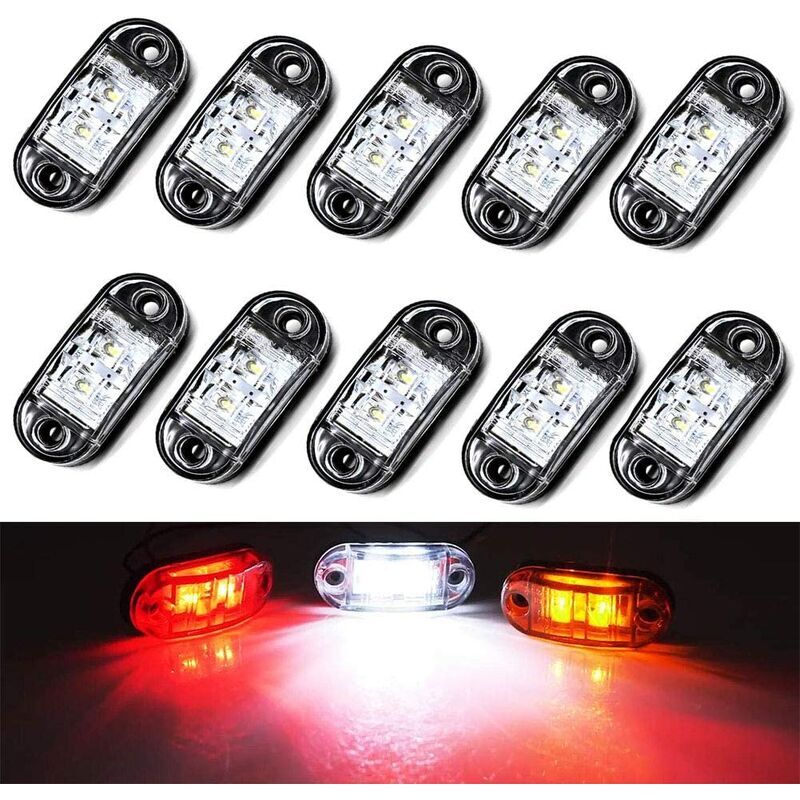 Sunxury - 10pcs feux de travail 12v étanche voiture lampe externe avertissement feu arrière feu de signalisation de camion remorque automatique
