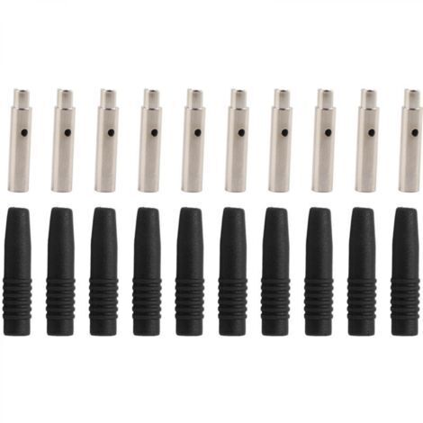 10Pcs Fiche banane isolée 2mm avec protection blindée pour équipement de test Noir