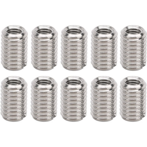 10pcs Filetage Réducteur écrou Réparation Kit D'insertion Raccord de Tuyau Adaptateur Réducteur Accessoire de Fixation en Acier Inoxydable, Femelle M5 X 0.8mm, Mâle M8 X 1.25mm 12MM