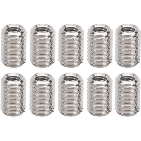 10pcs Filetage Réducteur écrou Réparation Kit D'insertion Raccord de Tuyau Adaptateur Réducteur Accessoire de Fixation en Acier Inoxydable, Femelle M5 X 0.8mm, Mâle M8 X 1.25mm 12MM