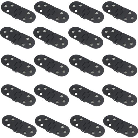 10pcs Folding Table Hinges Zinc Alloy Cabinet Door Hinges, Black, Round Edge Furniture Door Hinges with Screws, Suitable for Tables, Office Furniture