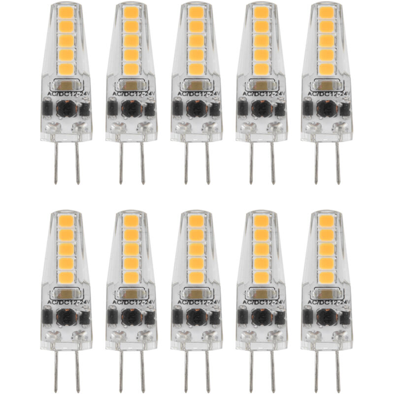 10pcs G4 led Ampoules 2W Bi Pin Base Dimmable Ampoules pour Lustre Plafonnier Lampe De Table Blanc Chaud 3000K ac 1224V - Eosnow