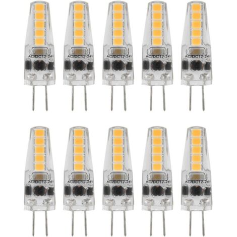 10pcs G4 LED Bulbs 2W Bi Pin Base Dimmable Bulbs for Chandelier Ceiling Light Table Lamp Warm White 3000K AC 1224V