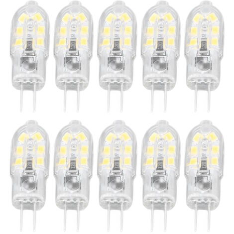 SJLERST 10pcs G4 LED lampadina luminosità oscuramento resa cromatica elevata lampadine a conchiglia trasparente per luci paesaggistiche DC 12V luce calda