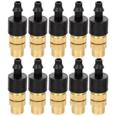 10Pcs Garden Misting Nozzle Adjustable Copper AntiDrip for Irrigation and Greenhouse Cooling