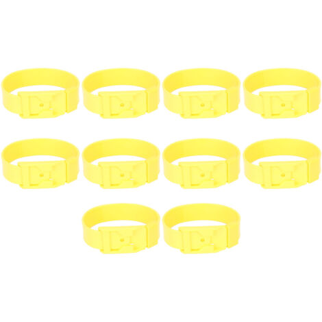 10Pcs Goat Collar Sheep Identification Bands Livestock Marking Ring Farming Equipment 36cm Yellow