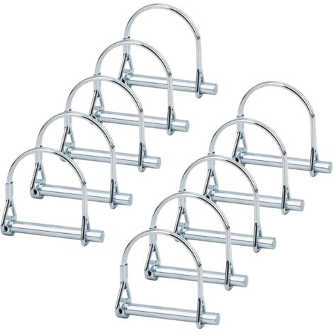 10pcs Goupille de verrouillage, 1/4 "Goupille de blocage d'arbre de fil rond - Pto Pin Goupille d'attelage de coupleur de sécurité, pour Ferme Trailers Jardin Pelouse