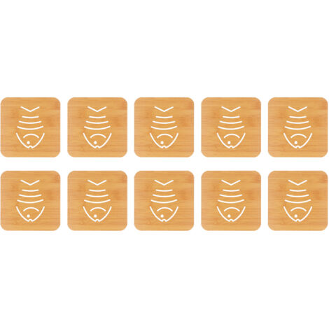 10Pcs Hollow Tablemat Imitation Bamboo Insulation Anti‑Scalding Bowl Cup Mat Kitchen AccessoriesSmall Fish