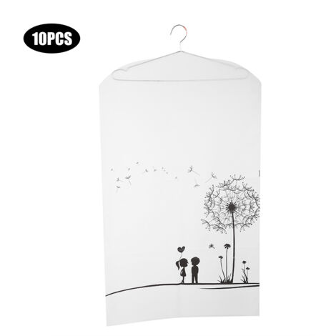 10Pcs Household Hanging Waterproof Clothes Storage Bag Coat Suit Dust Cover Bag 60x100cm