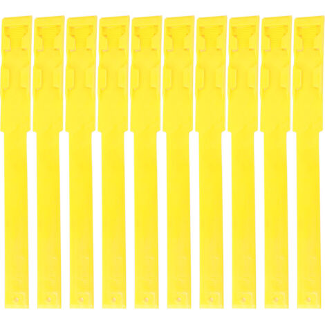 10pcs Identification ID Collars Bands Cow Cattle Marking Ring Supplies for Farm LivestockYellow
