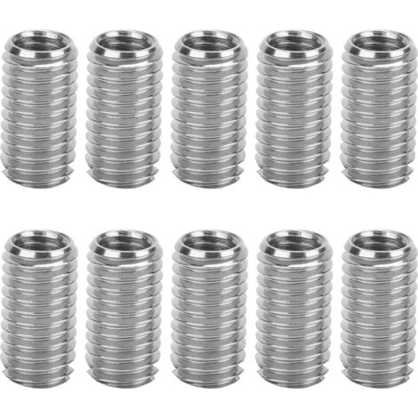 10pcs Internal M6 1.0 External M8 1.25 Glow 15mm Slotted Threaded Inserts