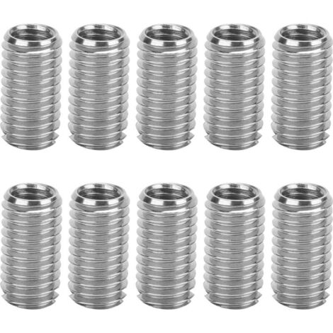 10pcs Internal M6 1.0 External M8 1.25 Glow 15mm Slotted Threaded Inserts