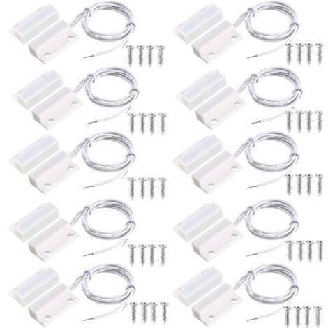 10pcs Interrupteur Magnétique FenÊTre Porte, MC-38 Capteur de Porte magnétique, sécurité à encastrer porte fenêtre contact magnétique Interrupteur,Commutateur Magnétique Normalement Fermé