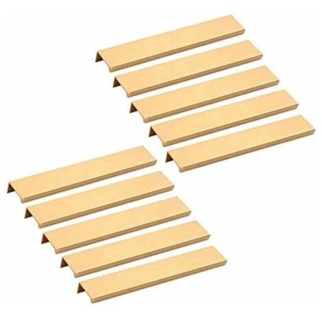 10pcs Invisible Furniture Handle - Gold Kitchen Cabinet Handle Drawer Furniture 160MM--