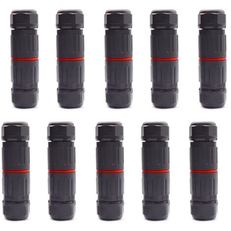 10pcs IP68 waterproof electrical cable connector 3 pin waterproof female plug external socket YMYNY waterproof cable connector