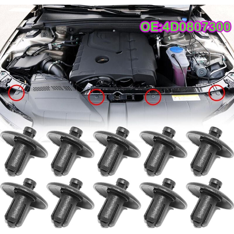 10Pcs Kühler Schutzhülle Motor Abdeckung Shroud Grille Haube Panel Clip Retainer Rivet Für Audi A2 A4 A5 A8 Q3 q5 S4 S5 S8 tt tts | 04537365723634 10Pcs Kühler Schutzhülle Motor Abdeckung Shroud Grille Haube Panel Clip Retainer Rivet Für Audi A2 A4 A5 A8 Q3 q5 S4 S5 S8 tt tts | 04537365723634