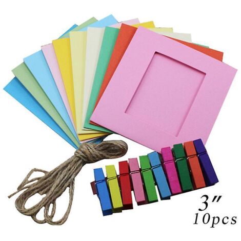 10pcs Kraft Papier Cadres Photo Suspendus Dcoration Murale Diy Avec Clips Cordes Pour Photos