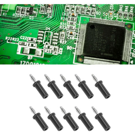 10Pcs Lanternes Fiche banane Laiton ABS Connecteur de haut-parleur soudé pour instruments électroniques 4 mm Noir,DUBUNS