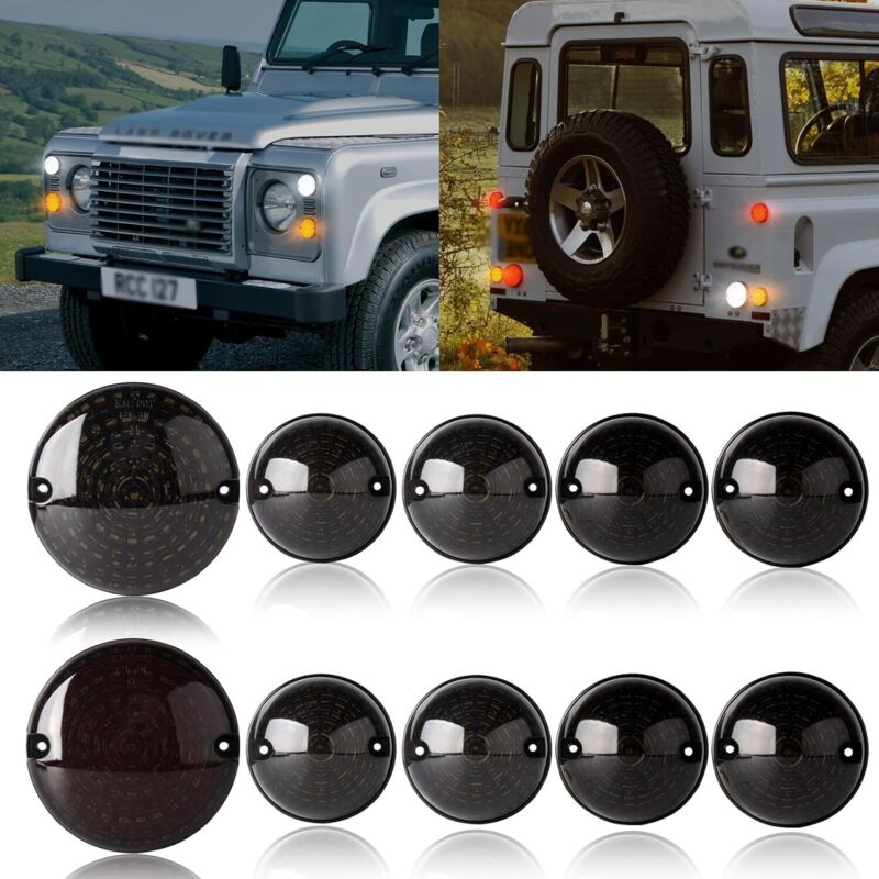 10PCS LED Update Light Kits, Complete Light Kits Indicator Rear Taillight Fog Light & Reverse Light & Front Side Light for Land Rover Defender 90/110