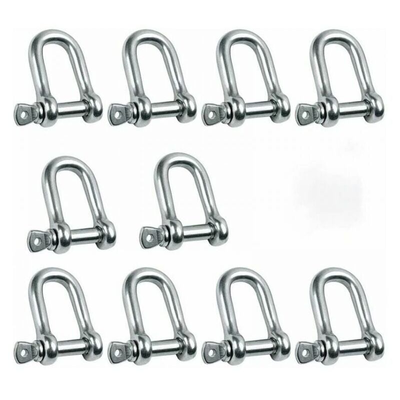 10pcs M5 stainless steel shackle, straight strap, stainless steel horseshoe buckle, quick release buckle for bag Ymyny