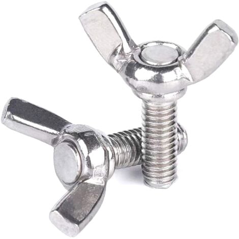 10pcs M6 304 Stainless Steel Butterfly Screws (M6-1.0 x 10mm)