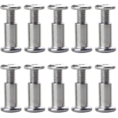 10pcs M6 x 20mm Screws Belt Buckles Fixing Bolts Fasteners Furniture Leather Fasteners Leather Saddles for 8mm Hole Diameter