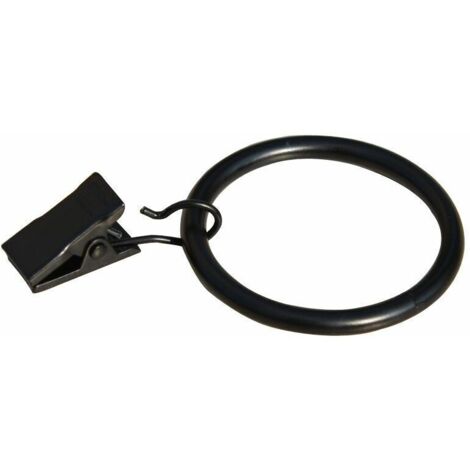 10PCS Métal Anneaux de Rideaux Pinces à Rideaux Crochets de Rideaux Tout Usage pour Rideaux et Tiges pour Photos de Rideaux Décoration  (noir)