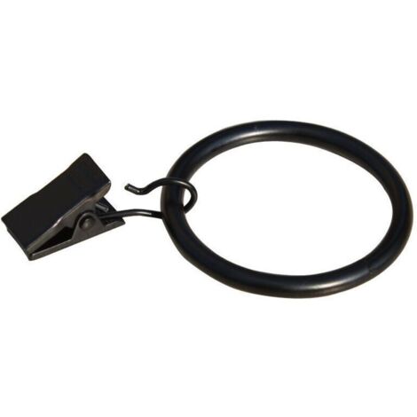 10PCS Métal Anneaux de Rideaux Pinces à Rideaux Crochets de Rideaux Tout Usage pour Rideaux et Tiges pour Photos de Rideaux Décoration (noir)