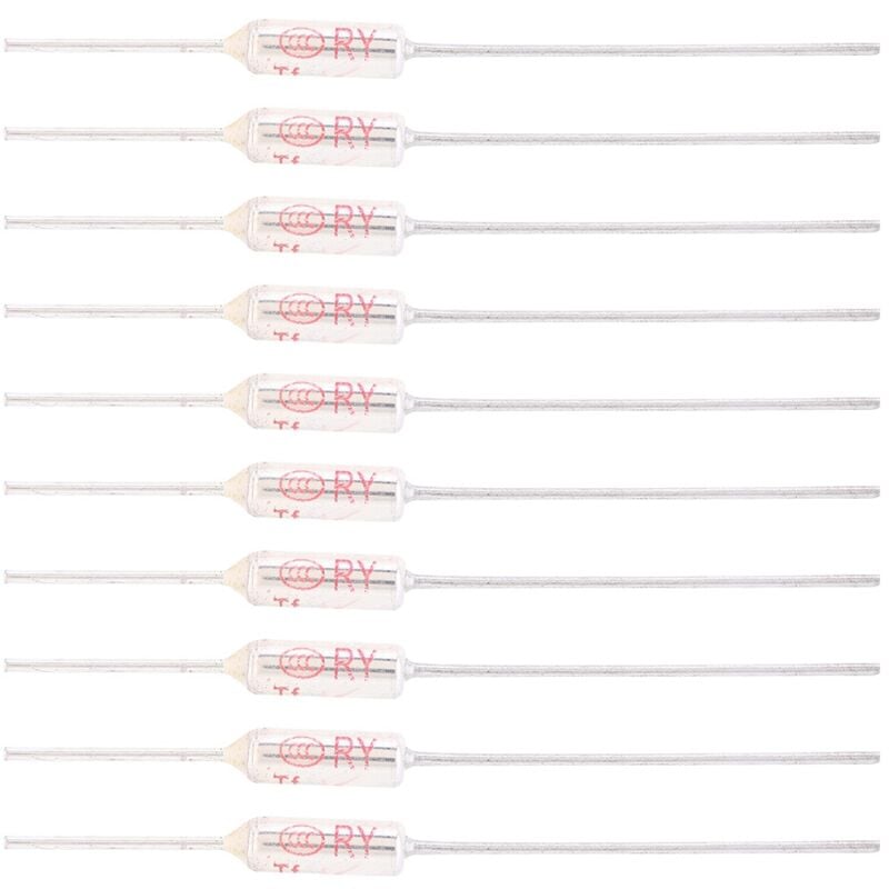 Ineasicer - 10pcs Métal Shell Fusible Thermique Coupure 250vac 10a Fusible De Température Tf 72-250℃77℃ Produits Électriques Ménagers Ou Industriels