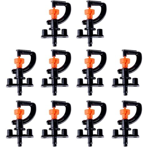 10pcs Micro Irrigation Drippers Buse,G Type Micro Arroseur Buse avec Micro-asperseur Rotatif 360° Réglable Tête D'aspersion Micro Brouillard pour Le Jardin Arroseur d'irrigation pour Plante