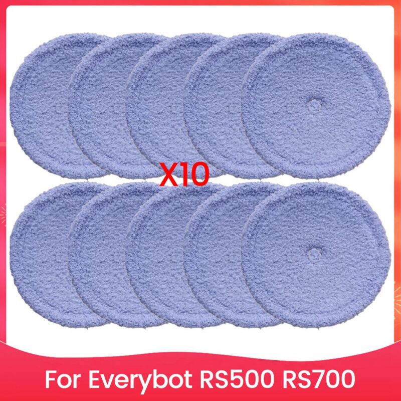 Image of 10PCS Mikrofaser Mopp Pads Kit für Everybot RS500 RS700 Staubsauger Tuch Zubehör Ersatz Teile