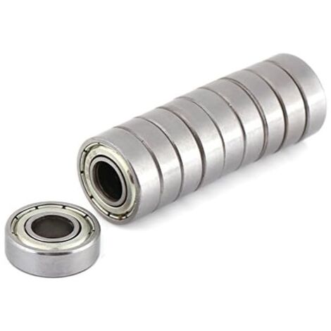 10pcs Mini Ball Bearings Heat Resistant Shielded Flange Bearing Durable Multi-Purpose Steel Bearing 698ZZ 8x19x6mm (698ZZ (8x19x6mm))