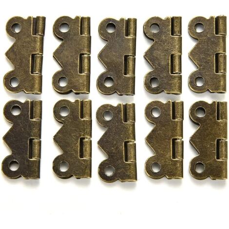 10PCS Mini Butterfly Hinges Jewelry Gift Wine Box Wood Dollhouse Wood Hinge Cabinet Hinge Jewelry Box DIY Repair 20x17mm(90 Degree)