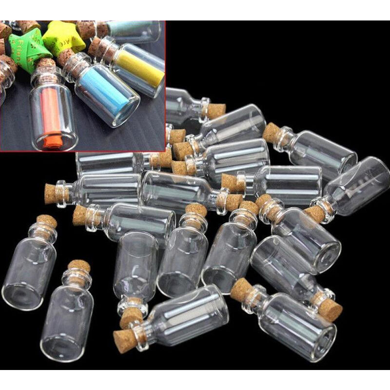 10pcs Mini piccole bottiglie di vetro con