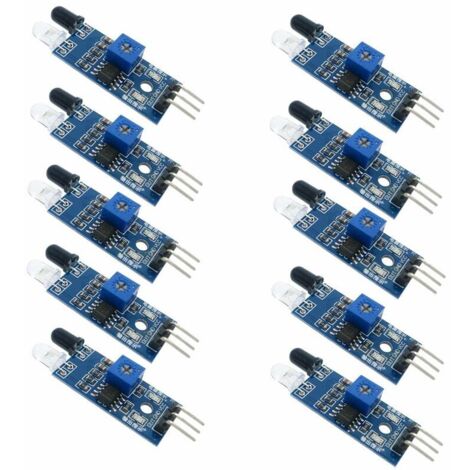 10pcs module de capteur d'évitement d'obstacle infrarouge infrarouge pour robot de voiture intelligent arduino photoélectrique réfléchissant à 3 fils pour robot de voiture intelligent arduino