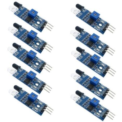 10pcs module de capteur d'évitement d'obstacle infrarouge infrarouge pour robot de voiture intelligent arduino photoélectrique réfléchissant à 3 fils pour robot de voiture intelligent arduino