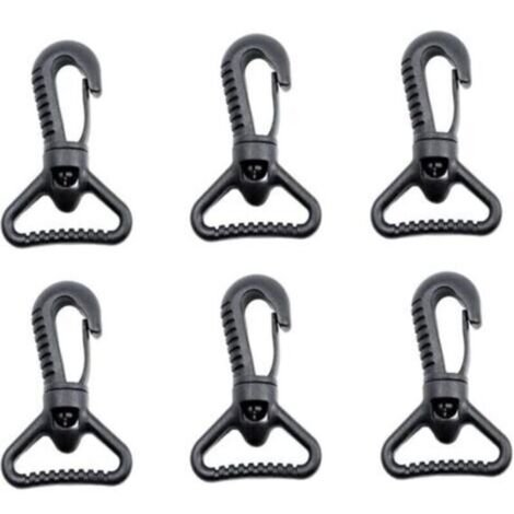 10PCS Mousquetons en Plastique, Mousqueton pivotant en Plastique pour Porte de poussée - Mousqueton Rotatif - Mousqueton Rotatif - Fermoir à Boucle pour Sangle, Noir