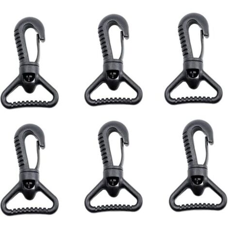10PCS Mousquetons en Plastique, Mousqueton pivotant en Plastique pour Porte de poussée - Mousqueton Rotatif - Mousqueton Rotatif - Fermoir à Boucle pour Sangle, Noir
