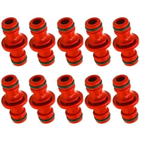 10PCS Nozzle Double Hose Connector Hose connectors Hose Nozzle Water Nozzle Adapter Accessories Water Through Water spout