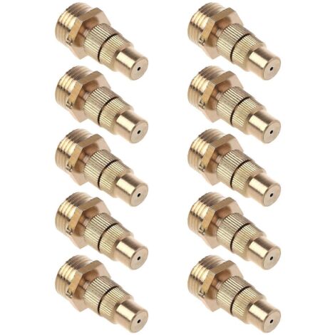10pcs Nozzles High Pressure for Garden Irrigation Brass High Atomization Nozzles Adjustable Water Sprayers 1/2In Nozzles Multicolor