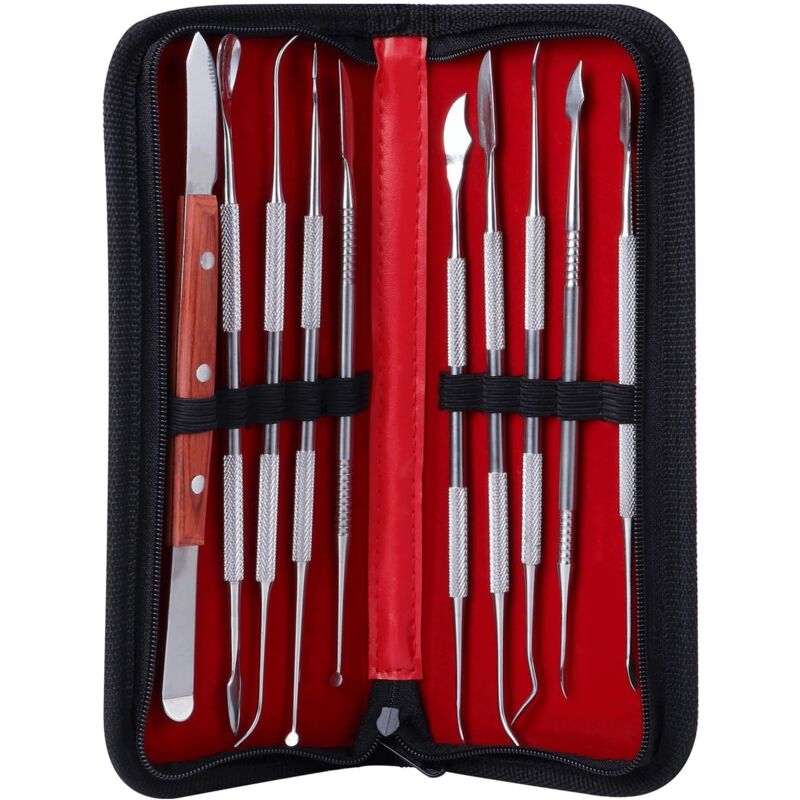 10pcs Outils de Sculpture à la Cire à Double Extrémité en Acier Inoxydable pour Sculpter la Cire, l'argile et la Sculpture