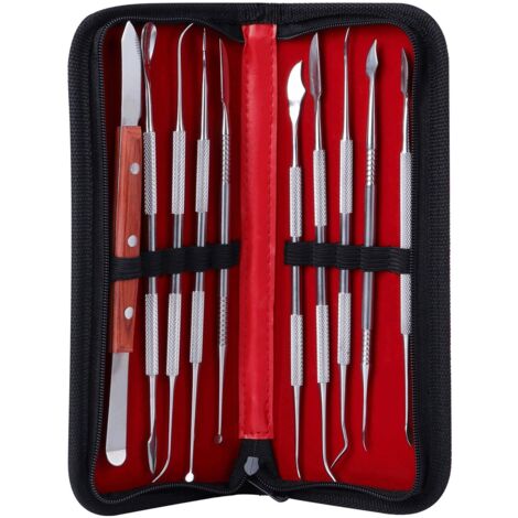 10pcs Outils de Sculpture à la Cire à Double Extrémité en Acier Inoxydable pour Sculpter la Cire, l'argile et la Sculpture