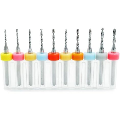 10pcs PCB Mini Forets Micro Forets de Perçage Micro Bits De Foret Set en Carbure de Tungstène Mini Twist Drill Bits Set pour PCB Fabrication de Bijoux Gravure CNC (1,1-2,0mm)