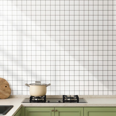 10pcs Peel and Stick PVC Lattice Wall Tile Sticker