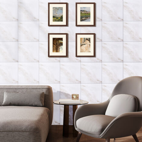 10pcs Peel and Stick White Marble Wall Sticker