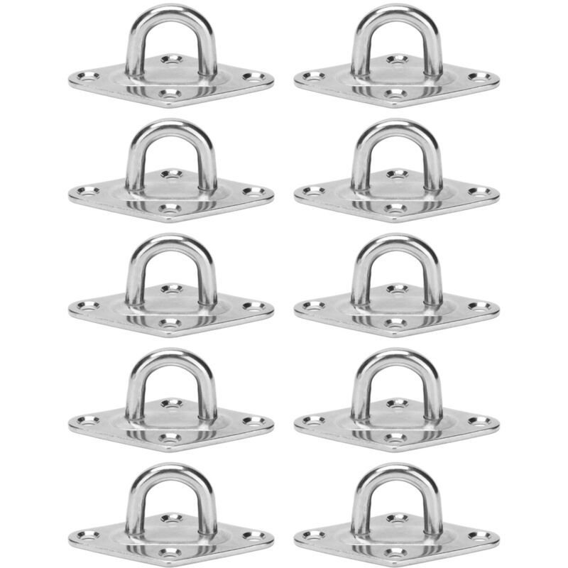 Ineasicer - 10Pcs Plaque à œil Crochets de suspension pour hamac en acier inoxydable 316, boucle fixe marineDia 5mm