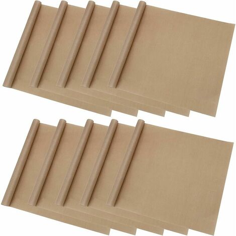 10PCS plaques de cuisson réutilisables - 4030 cm - Revêtement anti-adhésif pour four - Pour la cuisson - Transfert de chaleur jusqu'à 260 °C (Brun, matte, 0.1 mm)