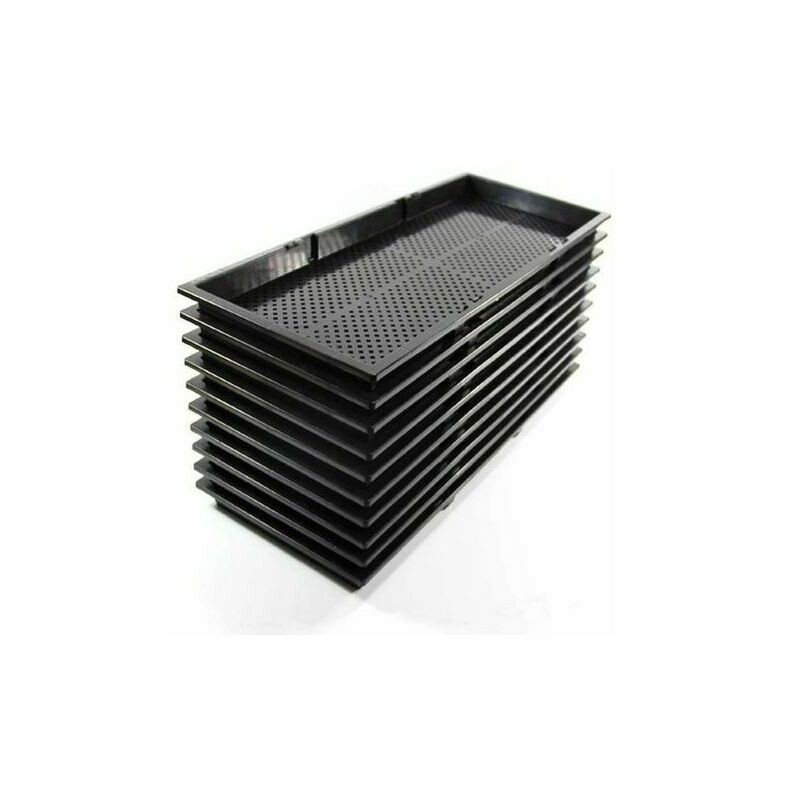 10pcs Plastique Plateau de Culture Plateau Semis Réutilisable Bac pour Plantation Noir pour Hydroponique en Serre Germination des Plantes de Semis