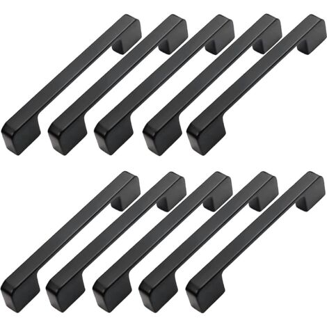 10pcs Poigne Meuble Entraxe 96mm-poigne Porte Cuisine Noire Poignee Barre Meuble Poignee De Cuisine