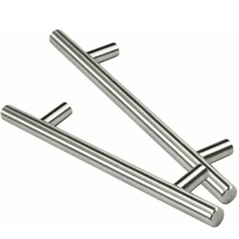 10PCS Poignée Bâton De Porte T- Bar Cuisine Porte Meuble Poignées Acier Inoxydable - Entraxe 96 mm